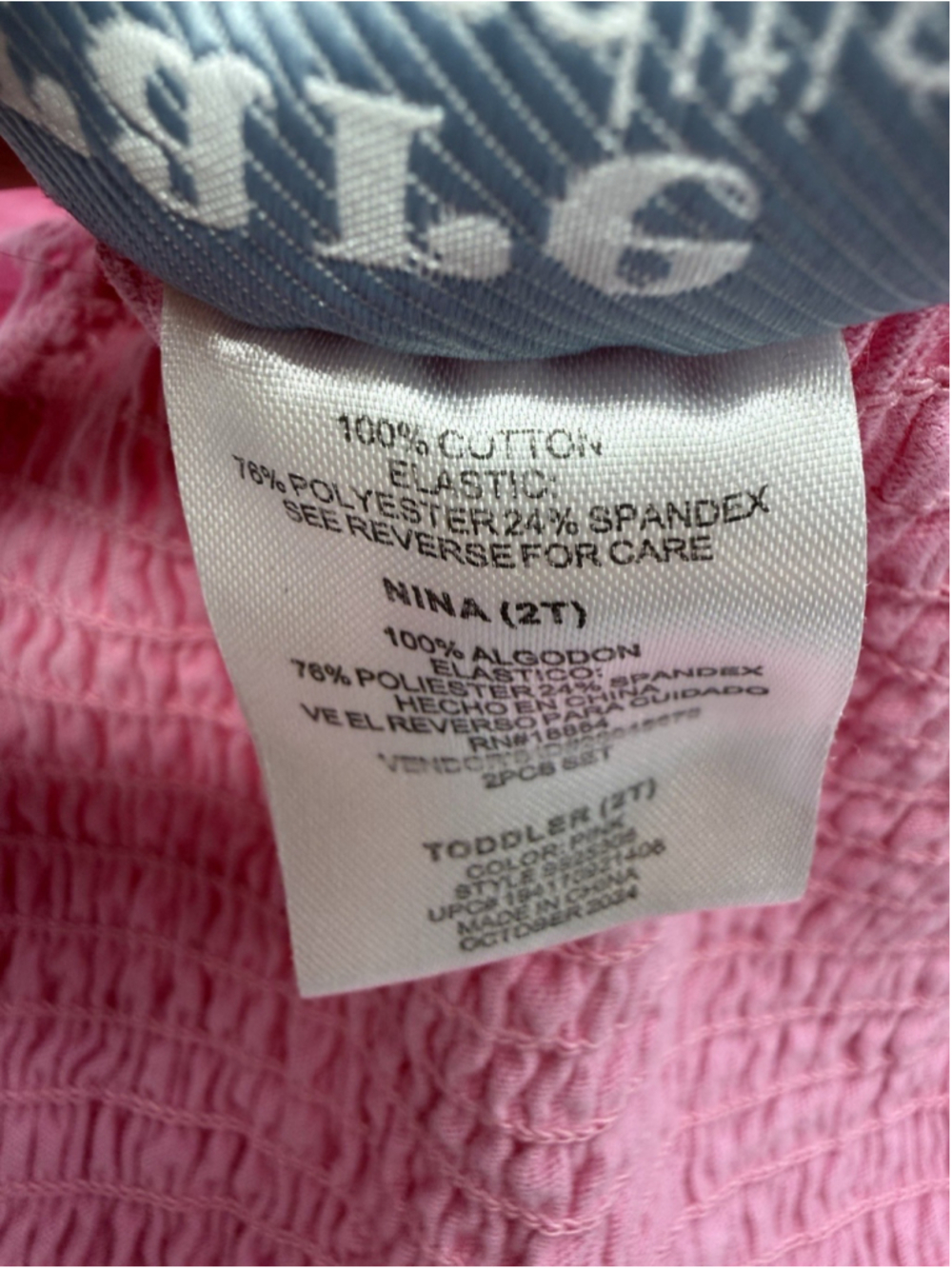 Rare Editions Girls 2T Pink Floral Ruffle Bow Short Sleeve Blouse 100% Cotton - Picture 5 of 5